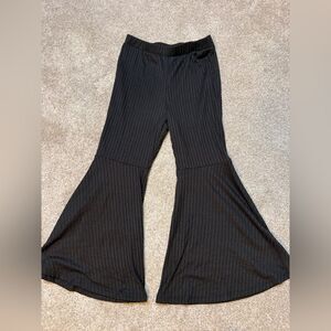 New Nordstrom Originality Girls 6 Black Flared Ribbed Pants